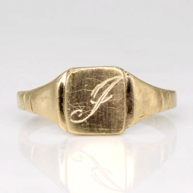 10k Yellow Gold 'J' Initial Ring | SZ 5 |