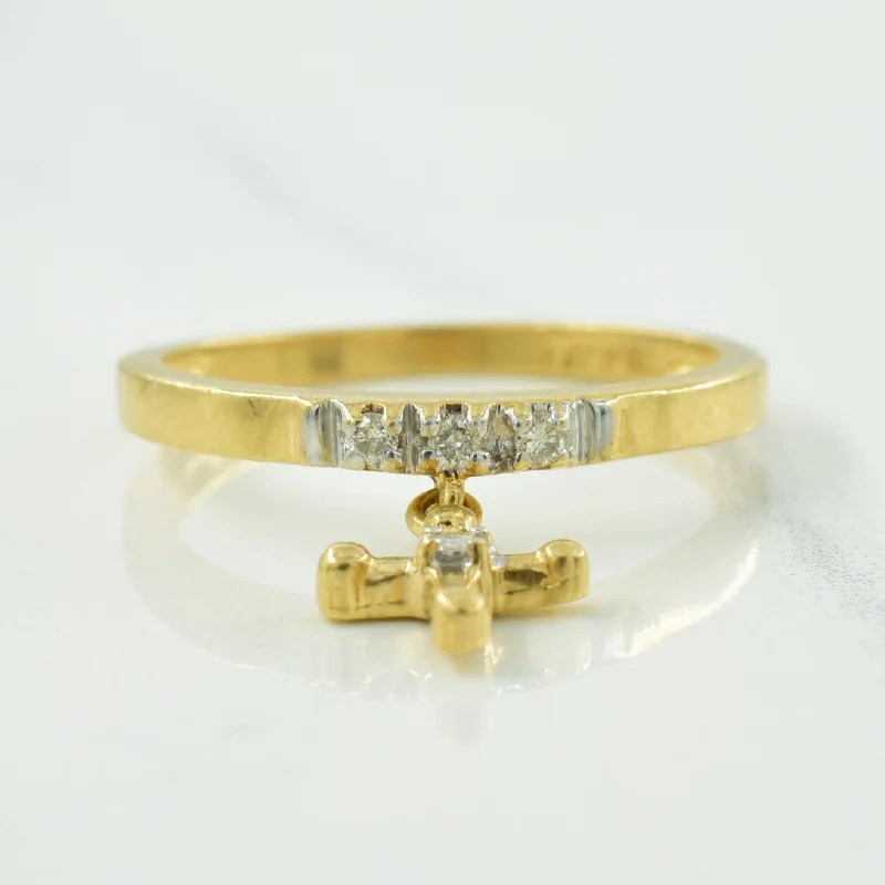 Diamond with Cross Ring | 0.05ctw | SZ 6.75 |