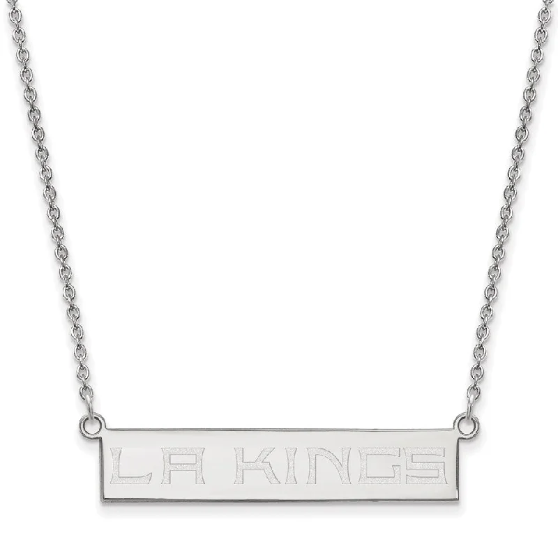 Sterling Silver NHL Los Angeles Kings Small Bar Necklace, 18 In