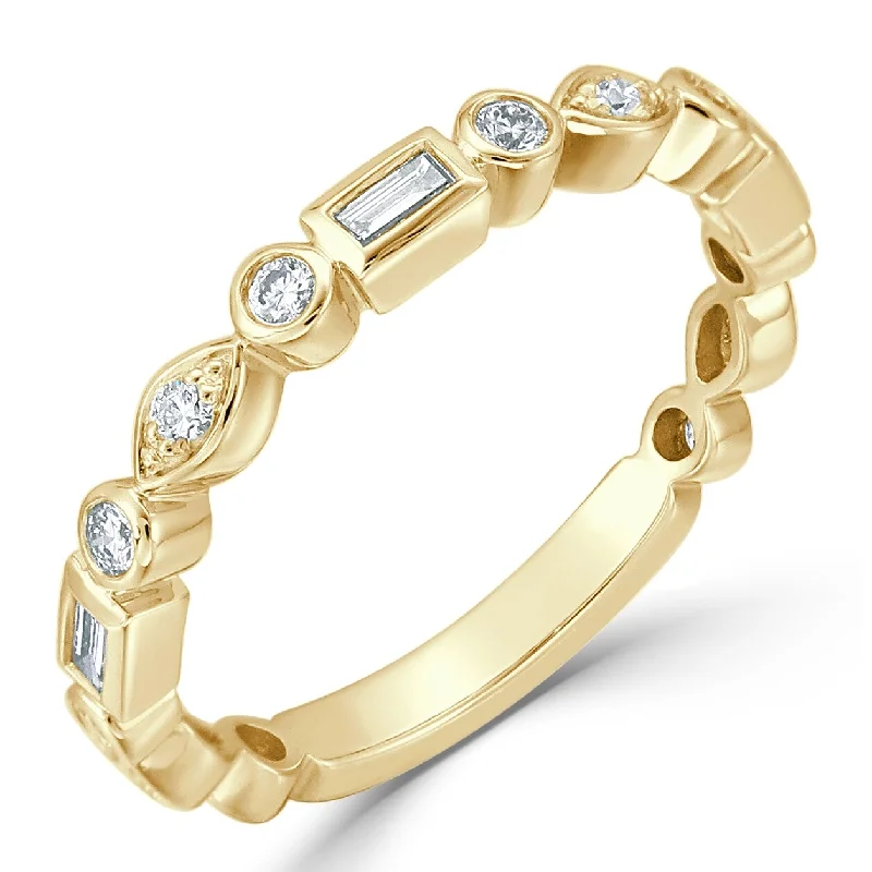 Joelle Diamond Wedding Band 14k Yellow Gold 1/3 ct TDW Gifts for Her