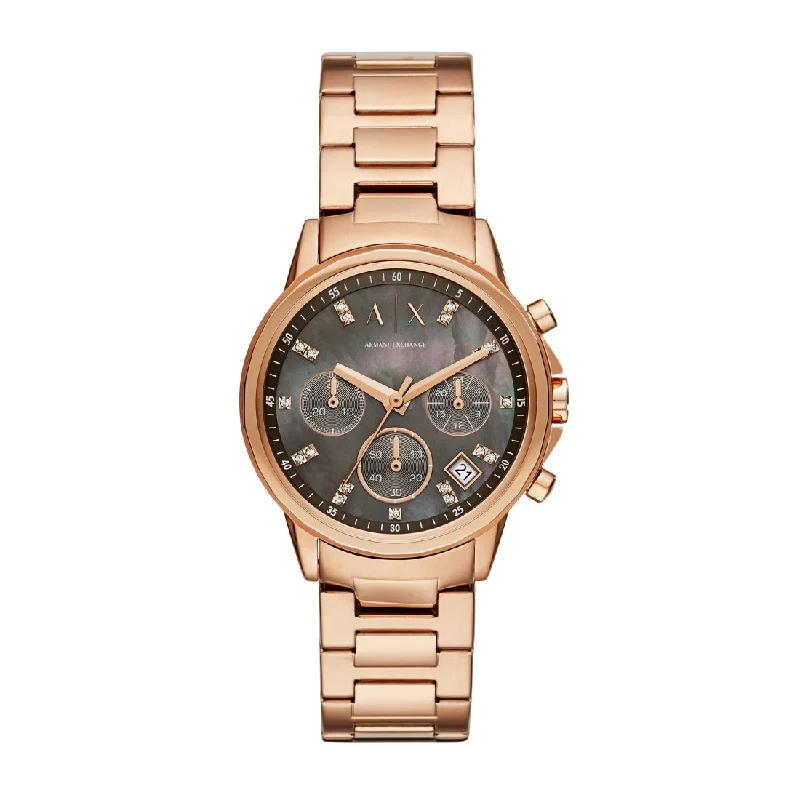 Armani Exchange Lady Banks Chrono Rose Gold Model AX4354