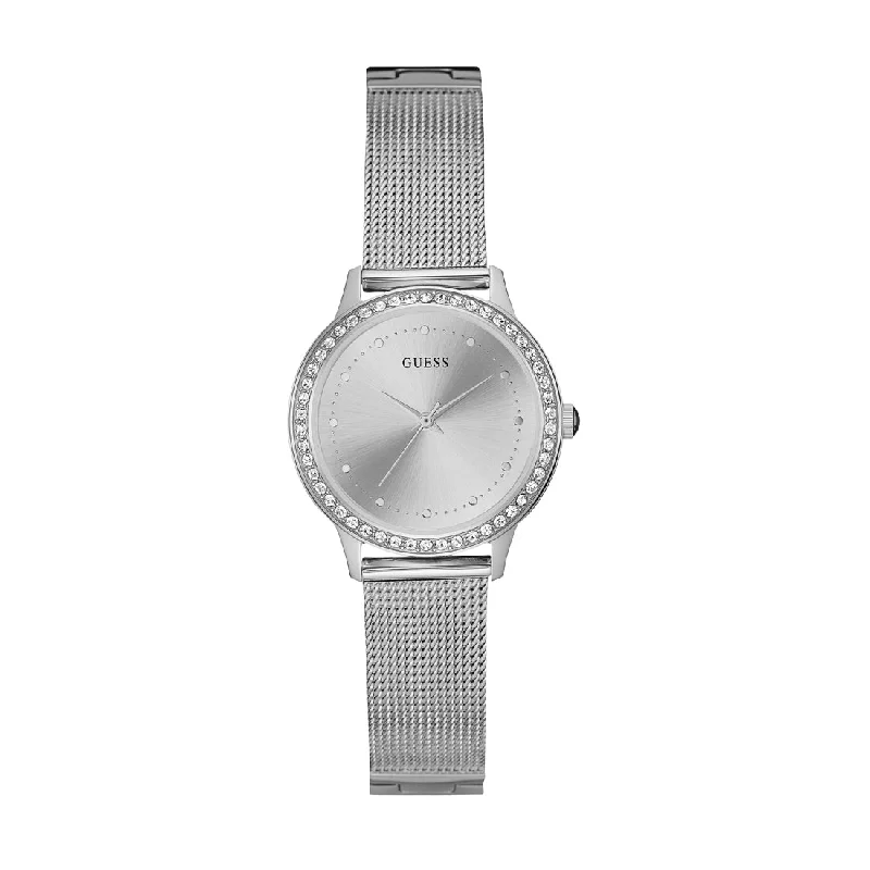 Guess Chelsea Silver Mesh Strap Watch W0647L6