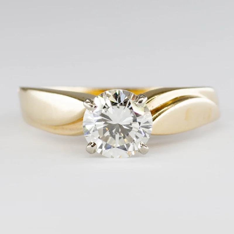 14k Gold Diamond Solitaire | 1.12 ct VS2-SI1 H-I | SZ 7