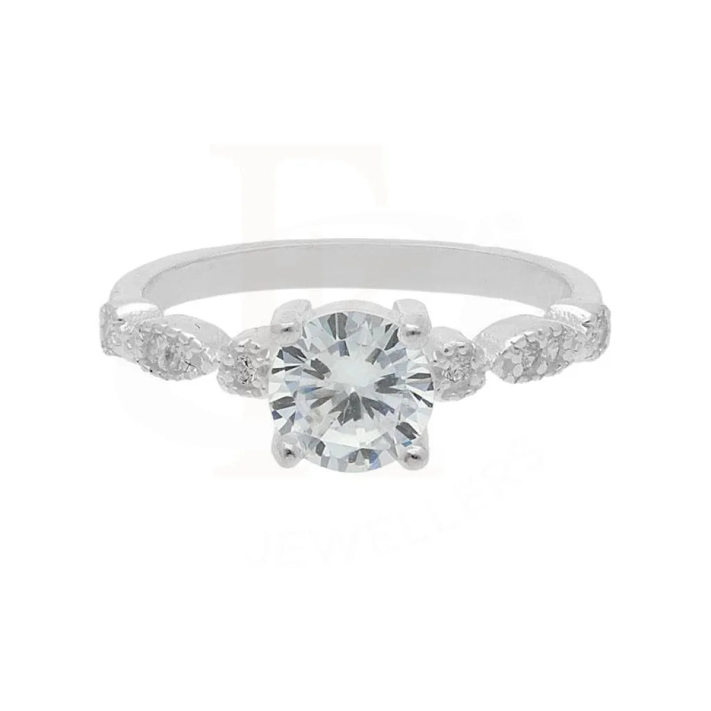 Sterling Silver 925 Round Solitaire Ring - FKJRN2080