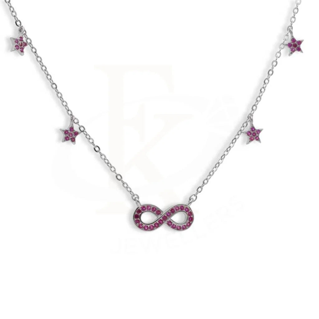 Sterling Silver 925 Infinity and Stars Shaped Necklace - FKJNKLSL2968