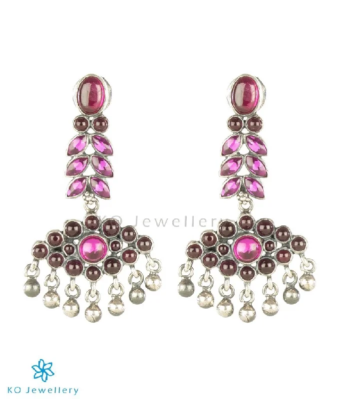 The Varsha Silver Kempu Earrings (Oxidised)