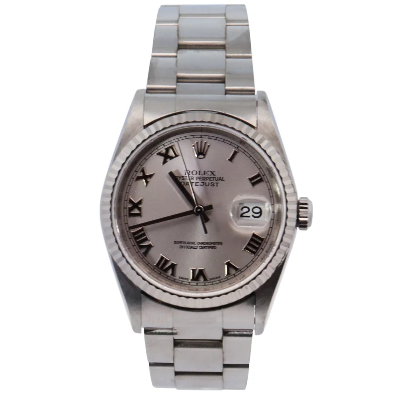 Rolex Datejust 36mm Rhodium Dial Watch Ref# 16234