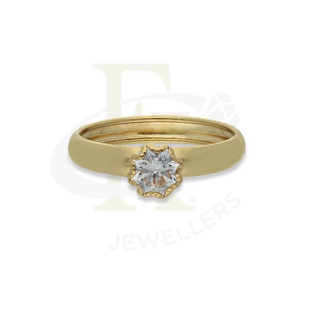 Gold Star Solitaire Ring in 18KT - FKJRN18K2657