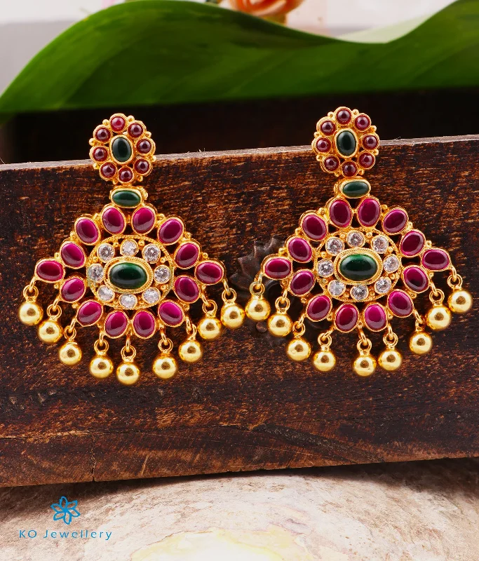 The Advaya Silver Kempu Earrings