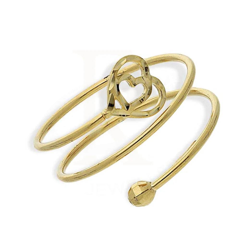 Gold Twin Heart Shaped Spiral Ring 18KT - FKJRN18K2783