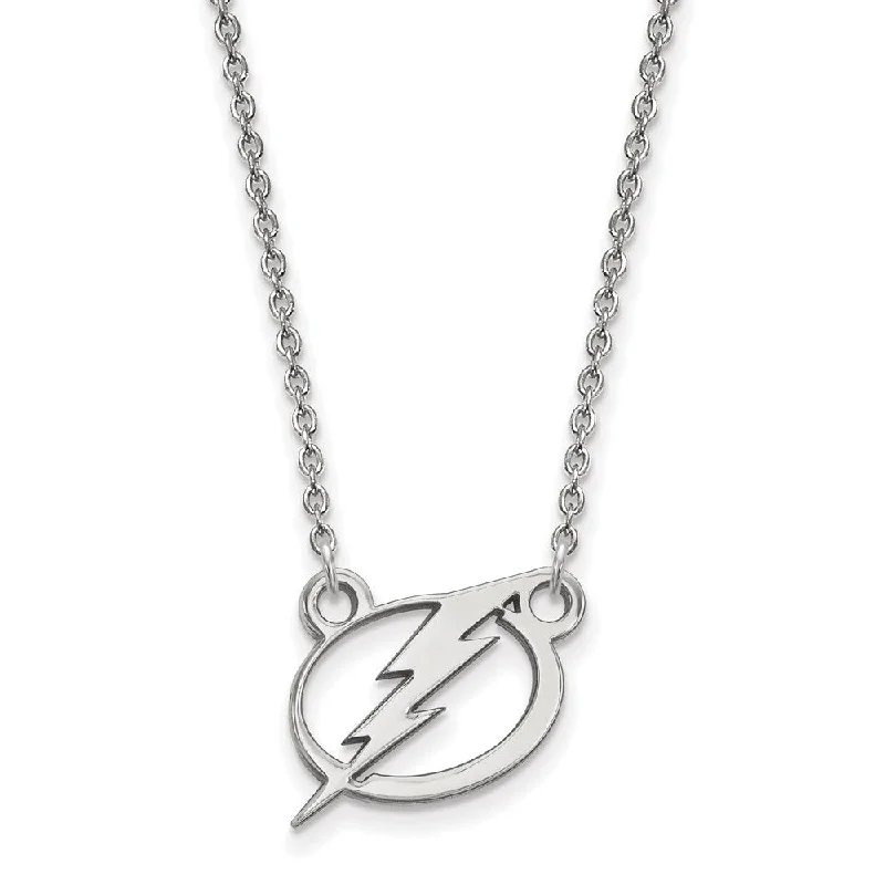 Sterling Silver NHL Tampa Bay Lightning Small Necklace, 18in