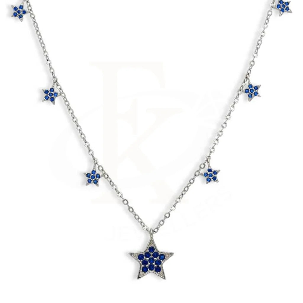 Sterling Silver 925 Stars Shaped Necklace - FKJNKLSL3016