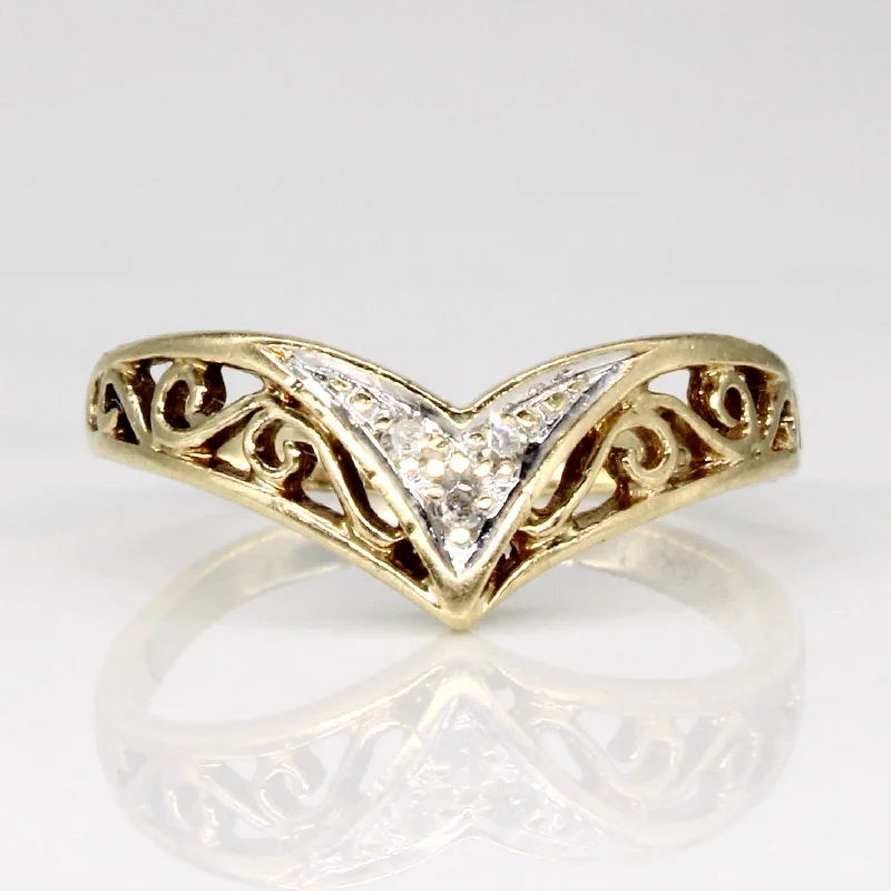 Diamond Chevron Ring | 0.02ctw | SZ 3.5 |