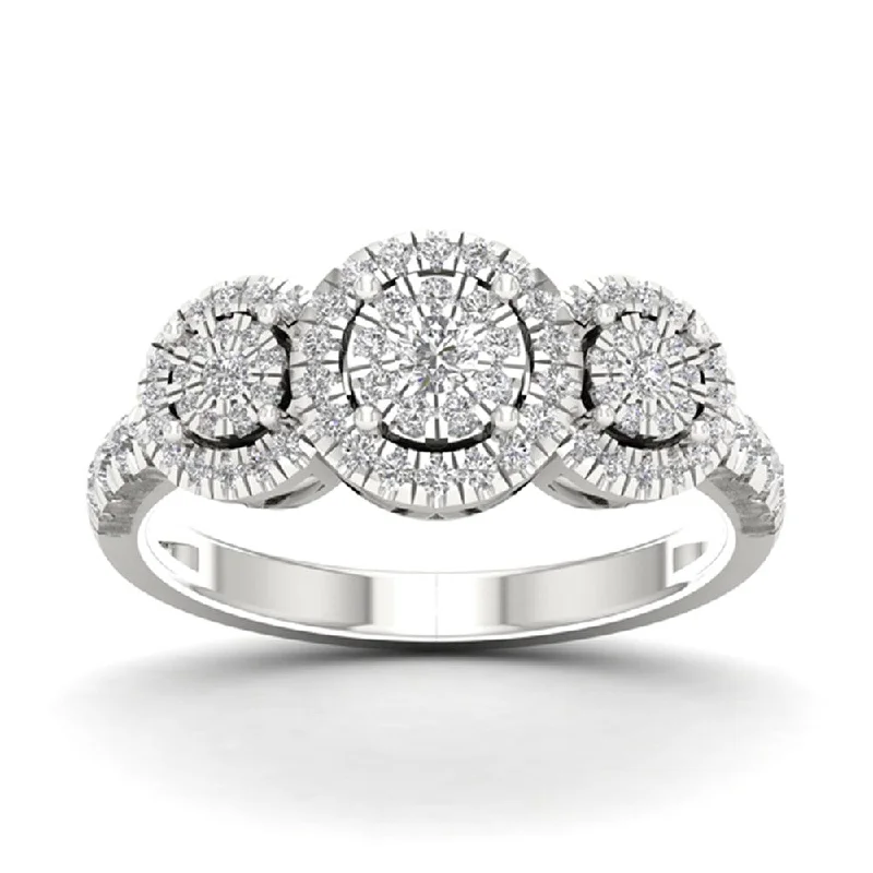 De Couer 1/2ct TDW Diamond Cluster Ring - White