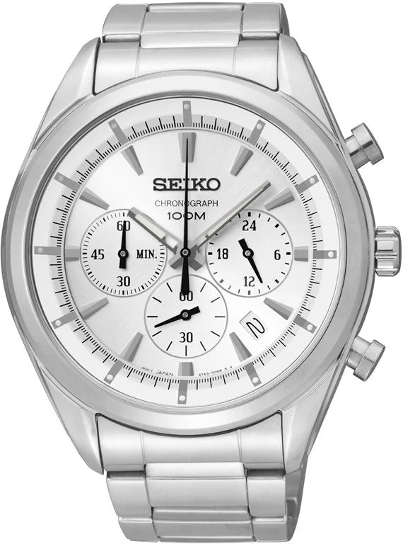 Seiko Mens Silver Chronograph Watch SSB085P