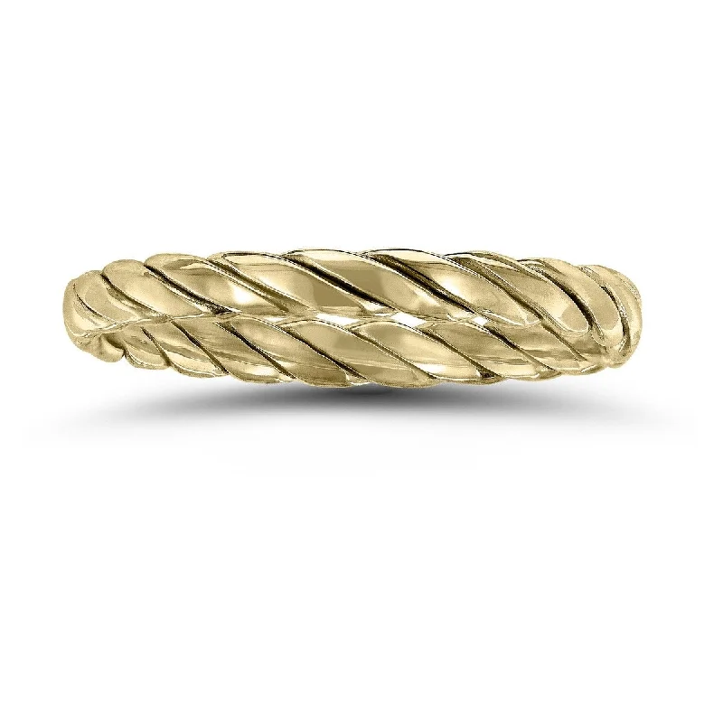 1.7MM Braided Rope Twist Wedding Band in 14K Yellow Gold