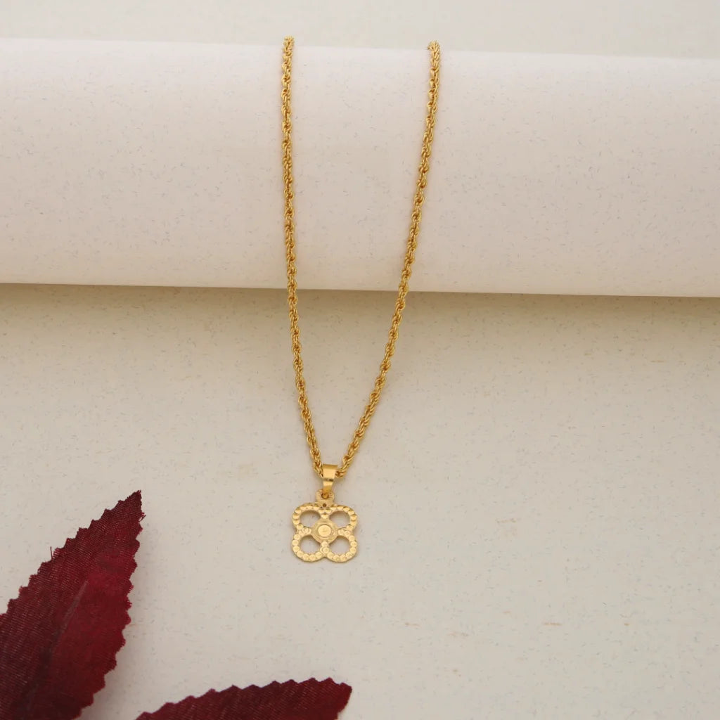 Gold Necklace (Chain With Gold Pendant) 21KT- FKJNKL21K7630