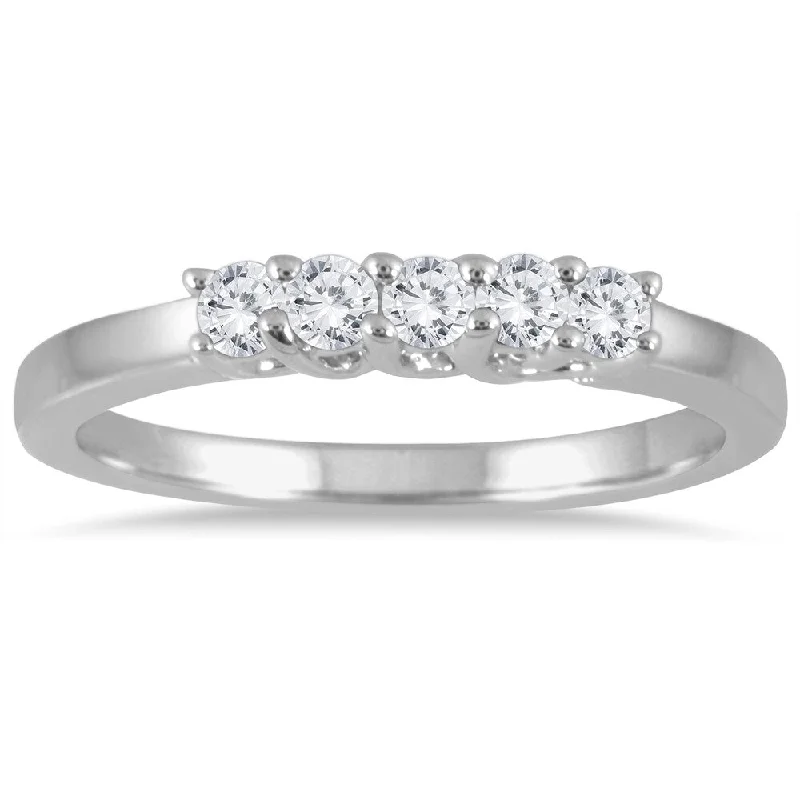 Marquee Jewels 14k White Gold 1/4ct TDW Prong Diamond Wedding Band