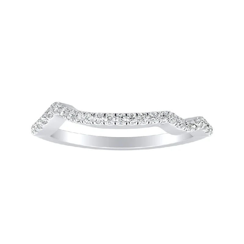 Auriya Platinum 1/6ctw Curved Diamond Wedding Band