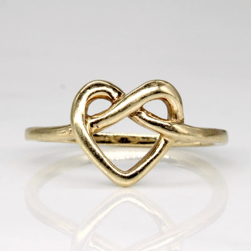 10k Yellow Gold Heart Knot Ring | SZ 4.75 |