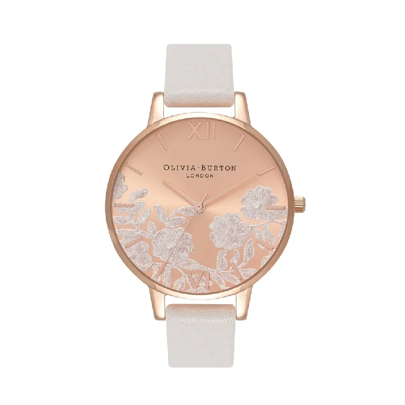 Olivia Burton Lace Detail Blush and Rose Gold Watch OB16MV53