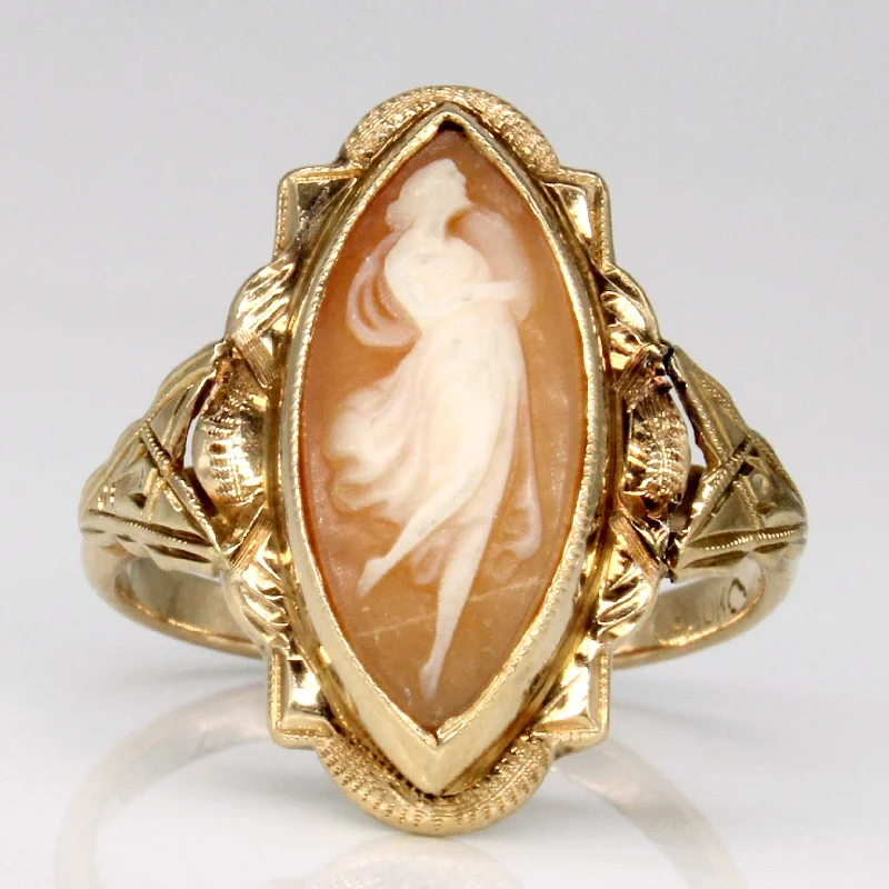 Carved Shell Cameo Ring | 1.80ct | SZ 4.25 |