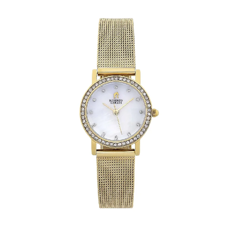 Roberto Carati Sandy Gold Mesh Band Watch