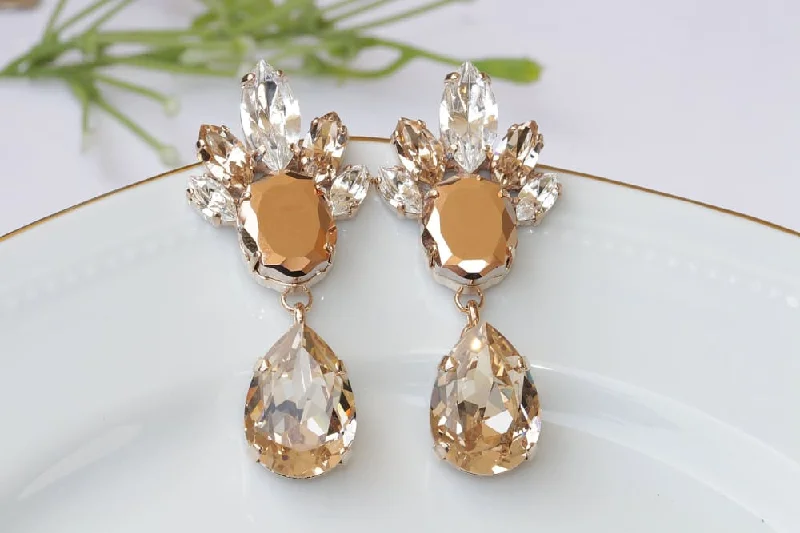 CHAMPAGNE CHANDELIER EARRINGS