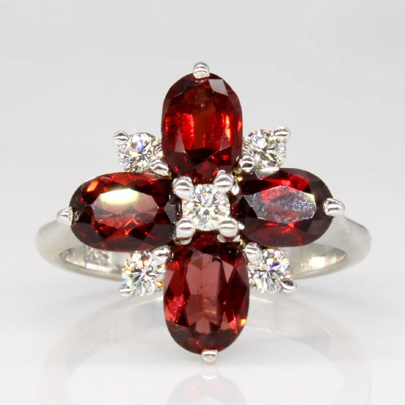 Garnet & Diamond Cocktail Ring | 2.00ctw, 0.25ctw | SZ 4.5 |