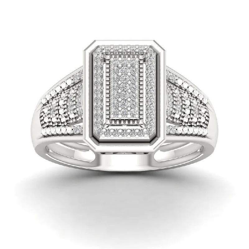 De Couer 1/5ct TDW Diamond Cluster Ring - White