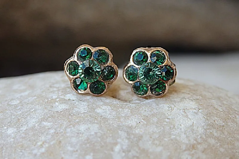 green stud earrings