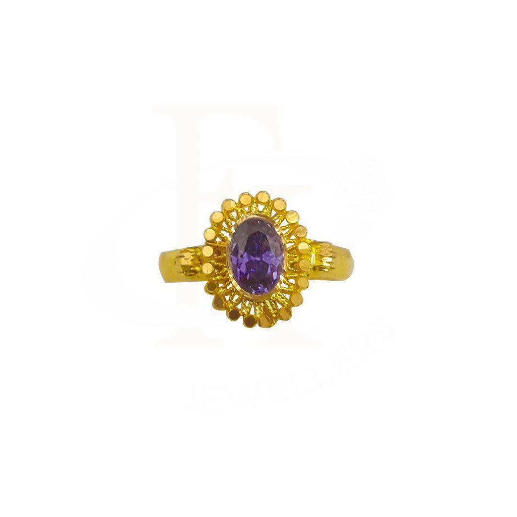 Gold Solitaire Ring 22KT - FKJRN1874