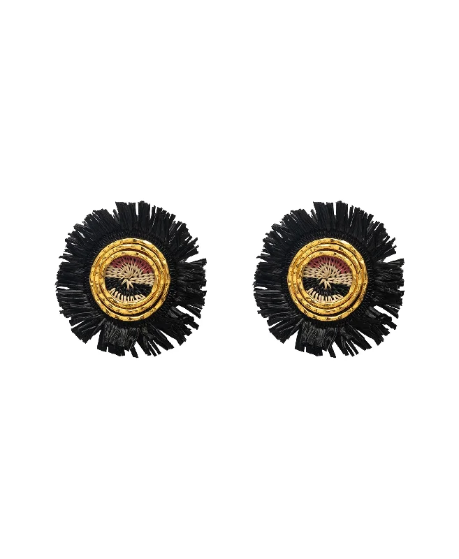 24K Gold Plated Round Fringe Earrings