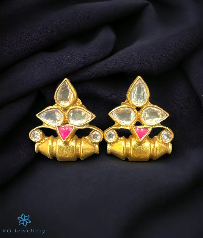 The Silver Kundan Earrings