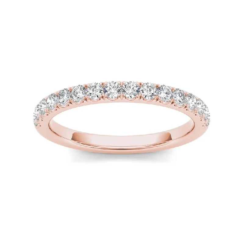 De Couer 10k Rose Gold 1/3ct TDW Diamond Wedding Band