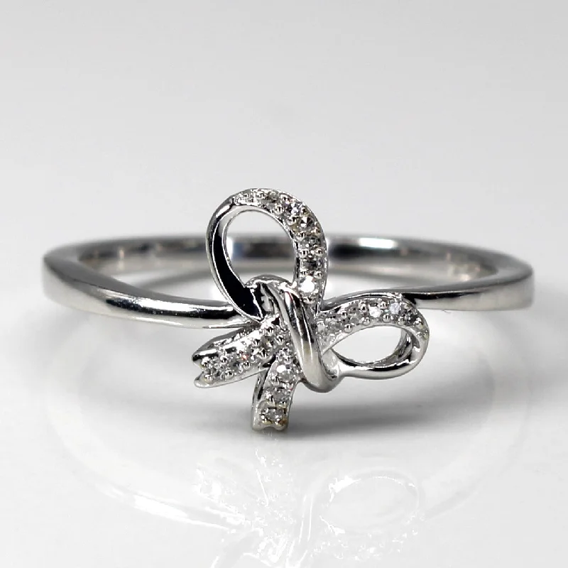 Diamond Bow Design Ring | 0.05ctw | SZ 7.25 |