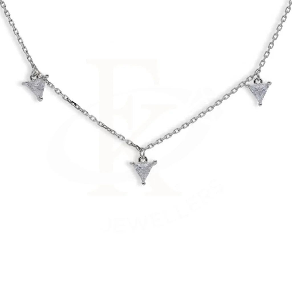 Sterling Silver 925 Solitaires Necklace - FKJNKLSL2941