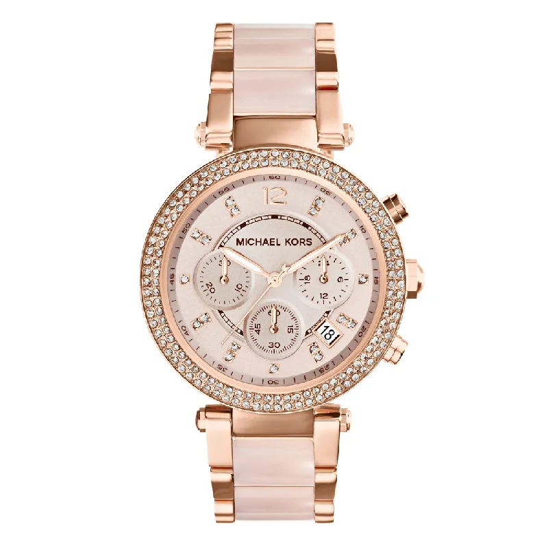 Michael Kors Parker Rose Gold Stone Set Watch MK5896