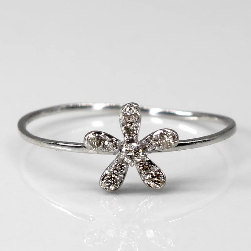 Diamond Flower Ring | 0.10ctw | SZ 6.5 |