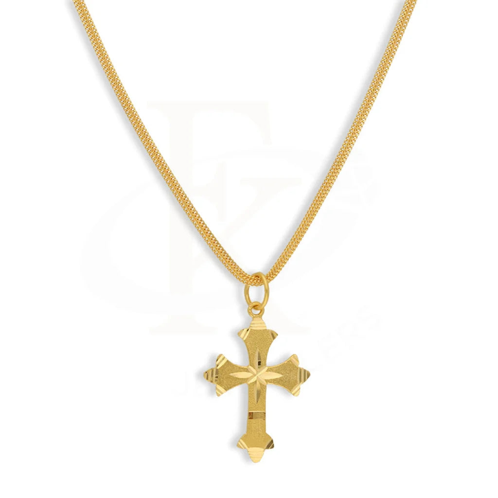 Gold Necklace (Chain With Cross Pendant) 22KT - FKJNKL22K3162