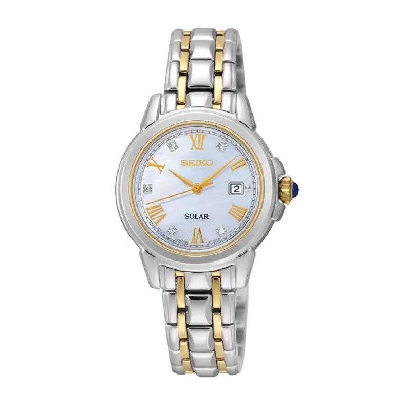 Seiko Le Grand Ladies Solar Watch Model SUT244P-9 with 5 Diamonds