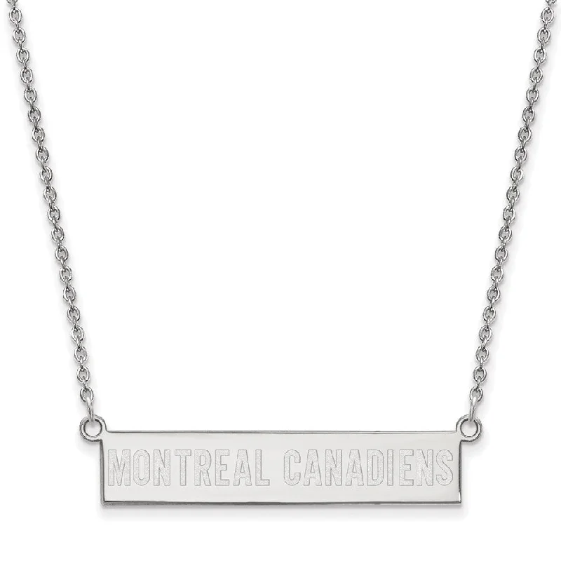 Sterling Silver NHL Montreal Canadiens SM Bar Necklace, 18in