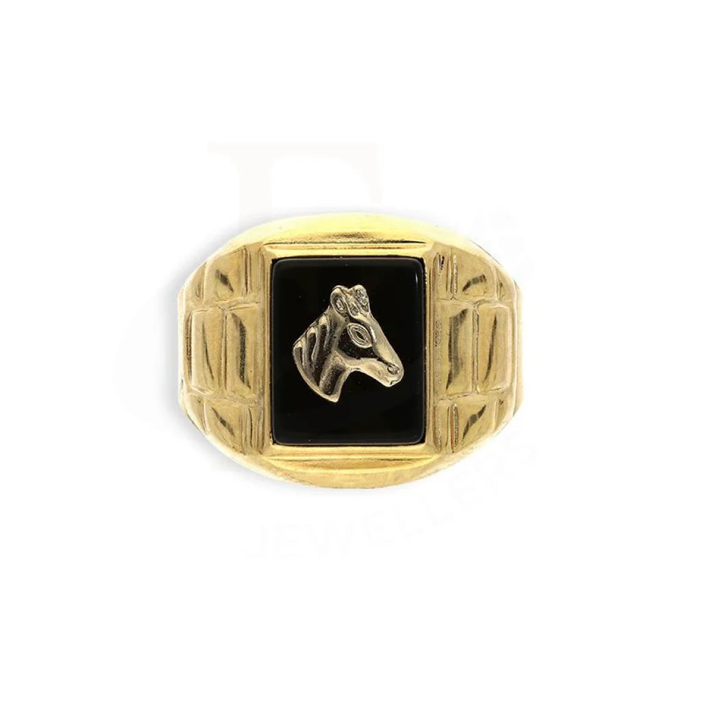 Gold Men's Horse Ring in 18KT - FKJRN18K2683