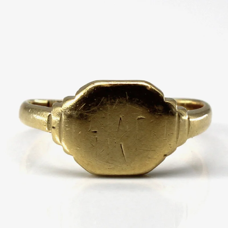 1937 London Hallmarked 18k Yellow Gold Signet Ring | SZ 5.25 |