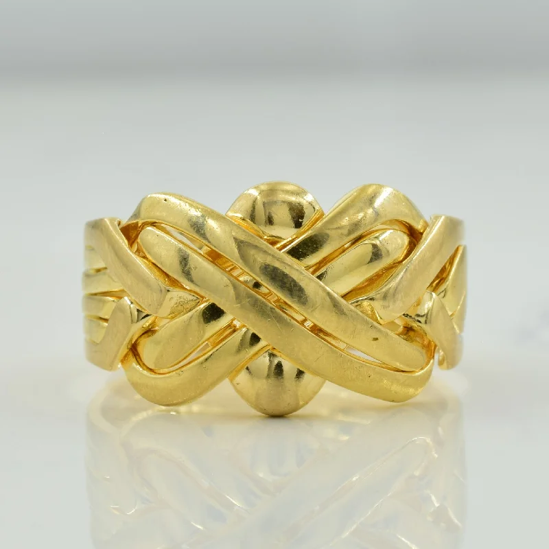 Italian 18k Yellow Gold Solved Puzzle Ring | SZ 11.25 |