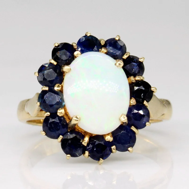 Opal & Sapphire Halo Ring | 1.20ct, 1.00ctw | SZ 5.25 |