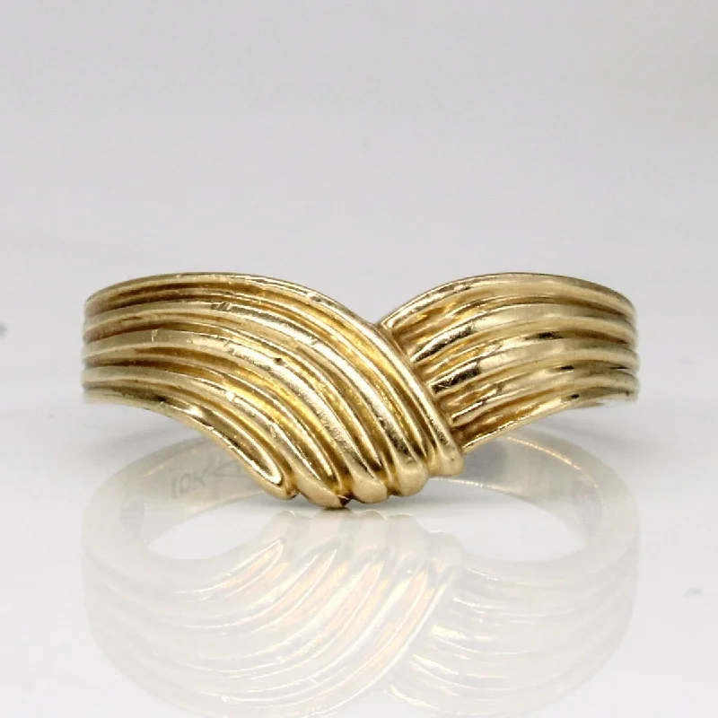 10k Yellow Gold Chevron Ring | SZ 6.25 |