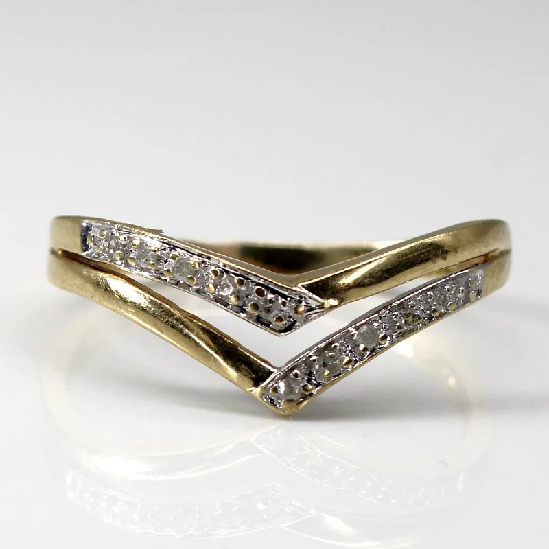 Diamond Chevron Ring | 0.05ctw | SZ 9.5 |