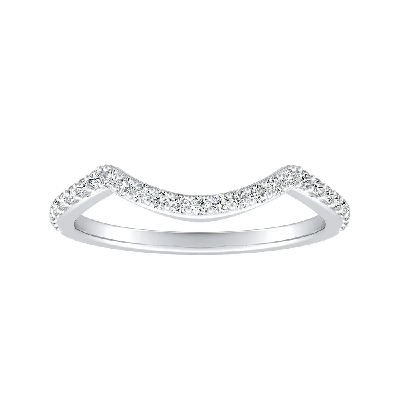 Auriya 1/6ctw Curved Diamond Wedding Band 14k Gold