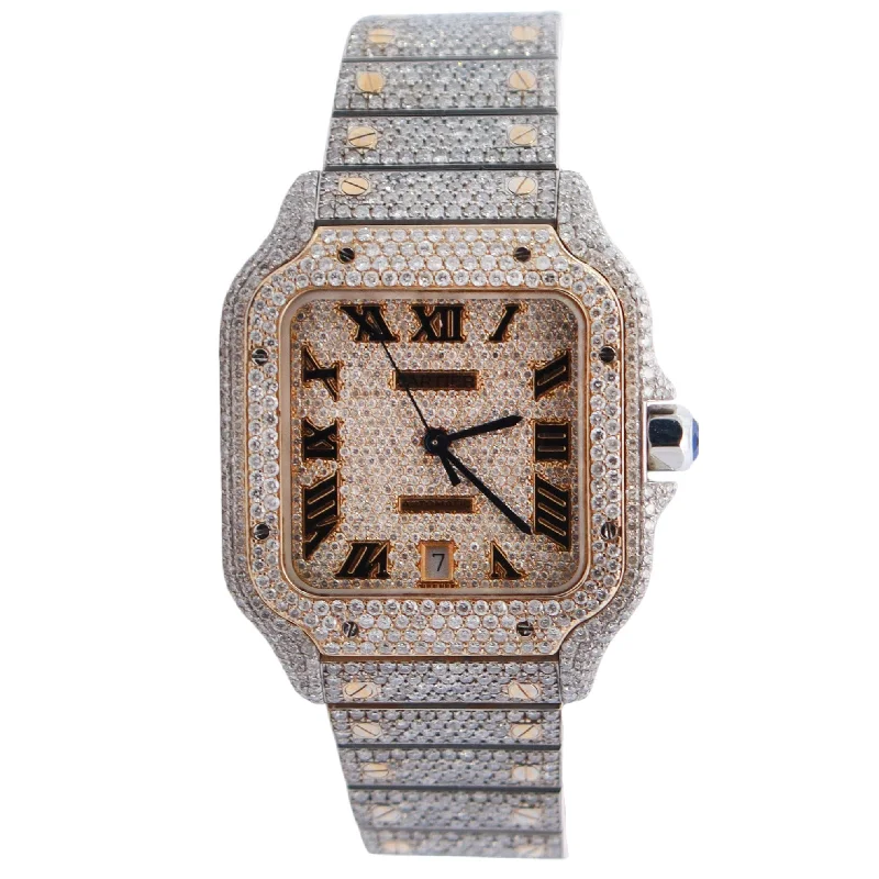 Cartier Santos 40mm Pave Dial Watch Ref# WSSA0009